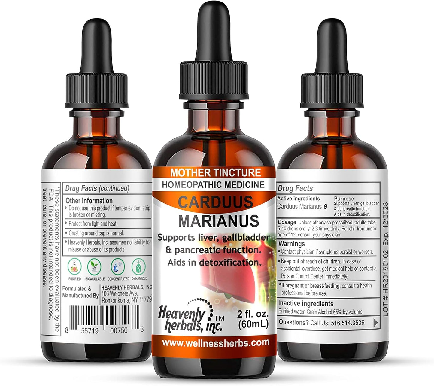 Carduus Marianus Q Tincture - Liver, Gallbladder & Pancreas Support - Detox Aid - 2.0 Fl Oz - USA Made & Shipped