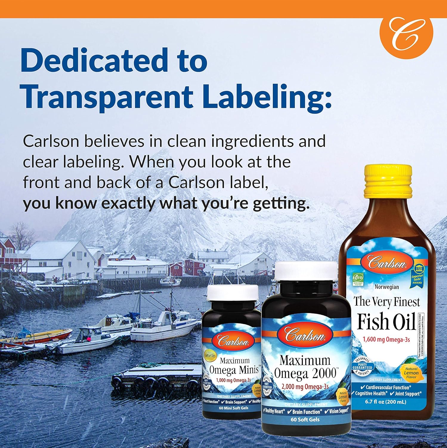 Carlson Cod Liver Oil Gems - Low Vitamin A, 230 mg Omega-3s, Norwegian, Wild Caught, Sustainably Sourced - 300 Softgels