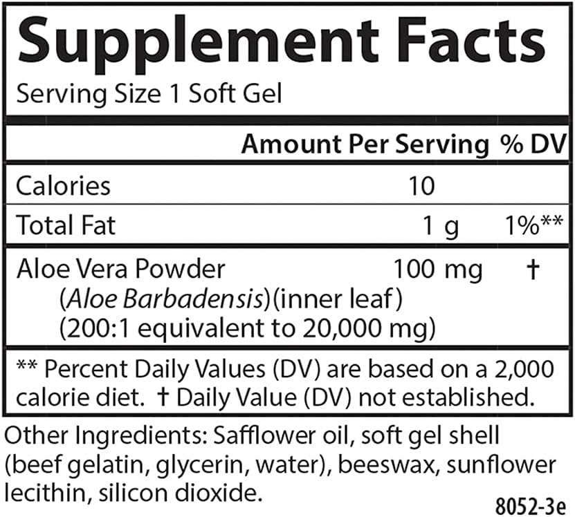 Carlson Golden Aloe Softgels - 100mg Concentrate for Digestive & Colon Health - 180 Capsules for Optimal Wellness