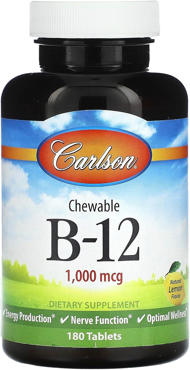 Carlson Labs B-12-SL 1000mcg Chewable Tablets - 180 Count