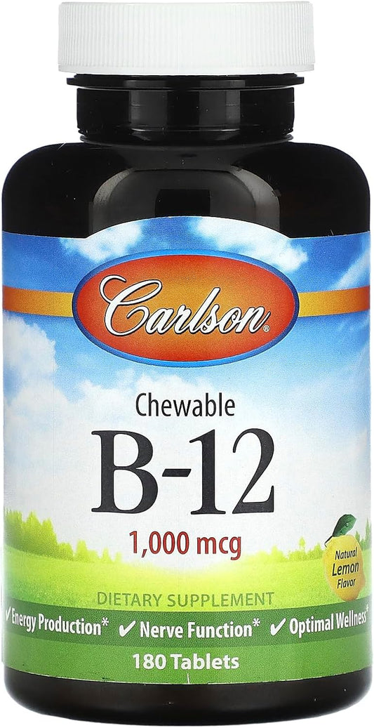 Carlson Labs B-12-SL 1000mcg Chewable Tablets - 180 Count
