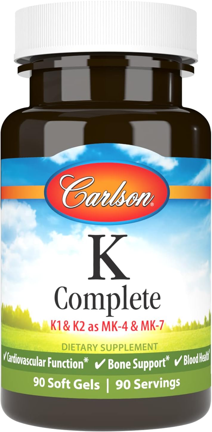 Carlson Labs K Complete Softgels - 90 Count Supplement for Daily Vitamin Intake