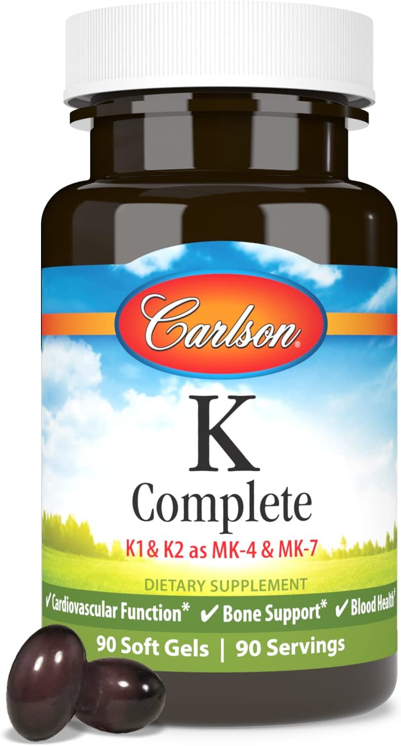 Carlson Labs K Complete Softgels - 90 Count Supplement for Daily Vitamin Intake