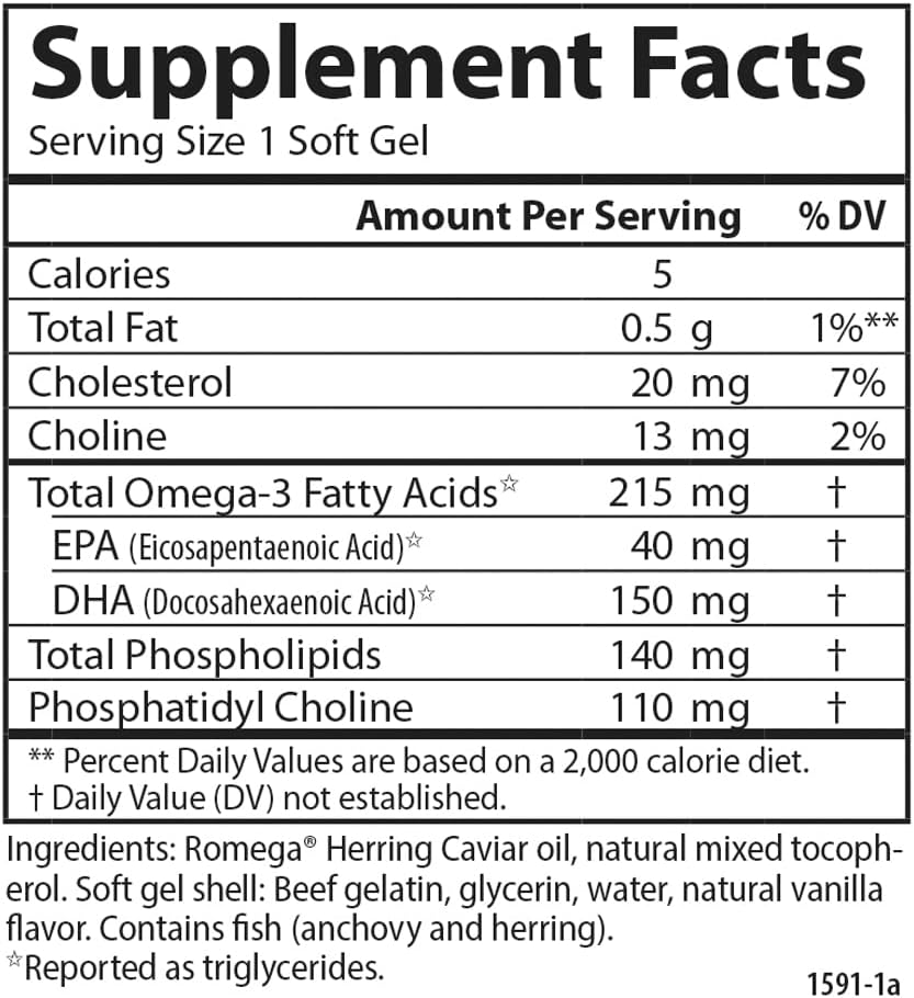 Carlson Mom's DHA with Choline Softgels, Promotes Growth and Development, 3:1 DHA to EPA Ratio, 60 Count