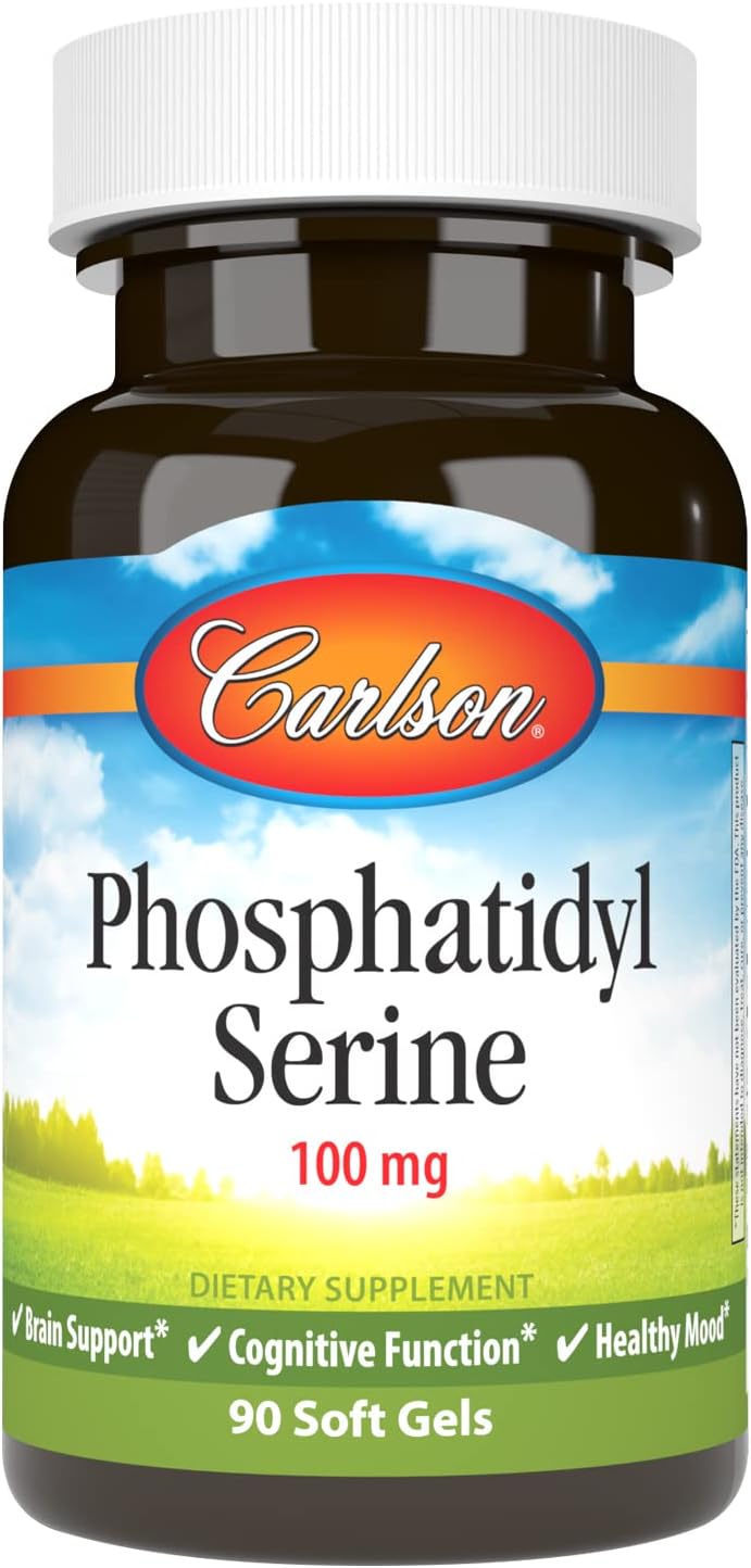 Carlson Phosphatidyl Serine Softgels 100mg - Non-GMO Brain Function Support - 90 Count