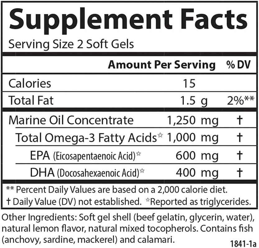 Carlson Teen's Max Catch Minis - 1000mg Omega-3s for Brain, Vision, and Mood Health - 60 Softgels