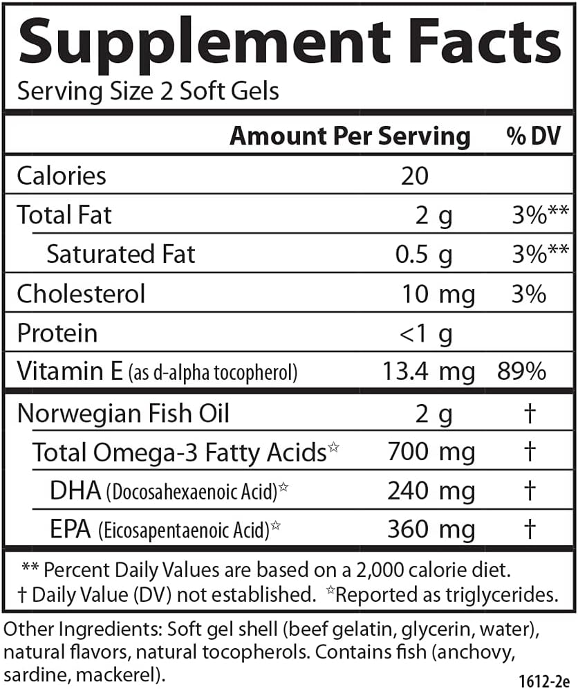 Carlson Teen's Smart Catch Omega-3s for Cognitive Development, Brain Function, and Vision Support - Lemon Flavor, 180 Softgels