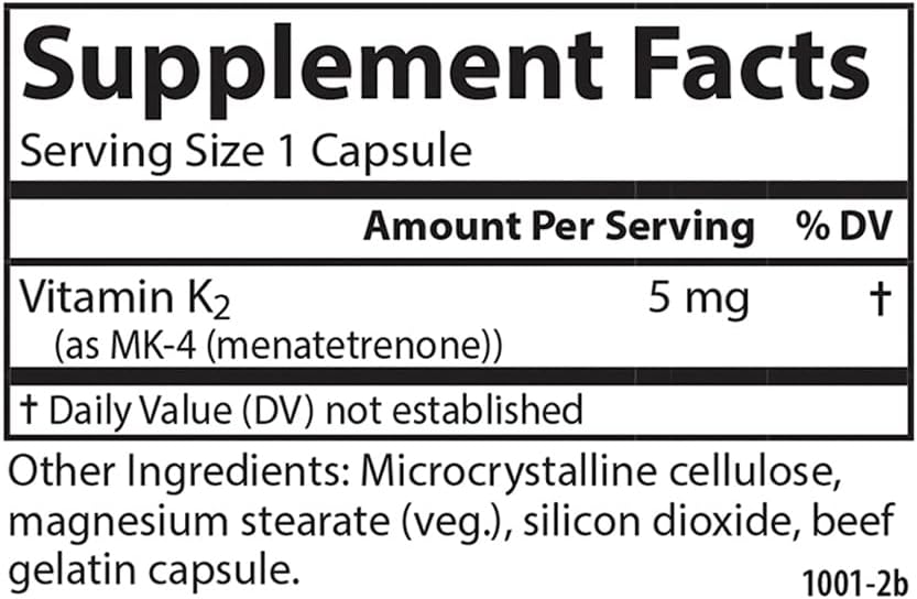 Carlson Vitamin K2 MK-4 Supplement for Bone & Heart Health - 180 Capsules, Soy-free Formula