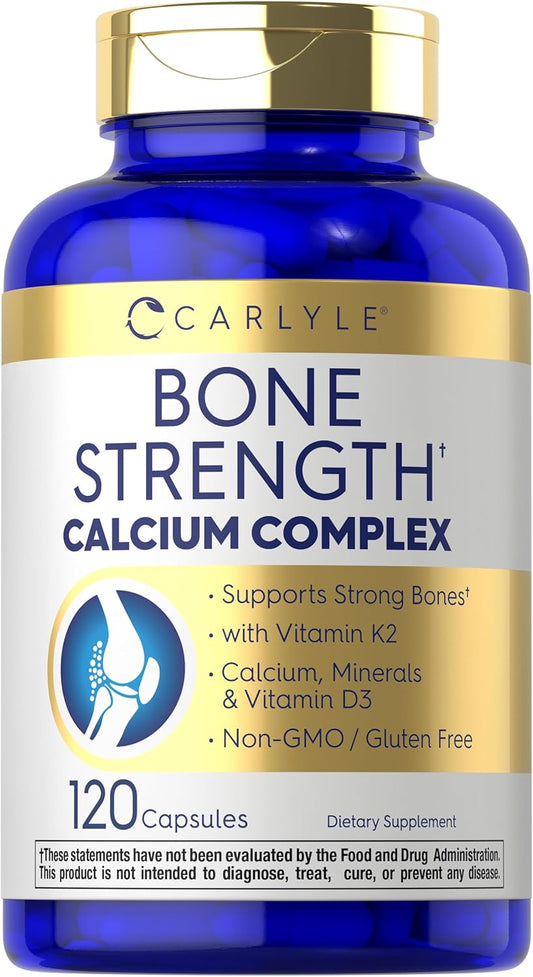 Carlyle Bone Health Supplement with Vitamin D3, Magnesium, K2, Zinc & Boron | 120 Capsules | Non-GMO & Gluten Free