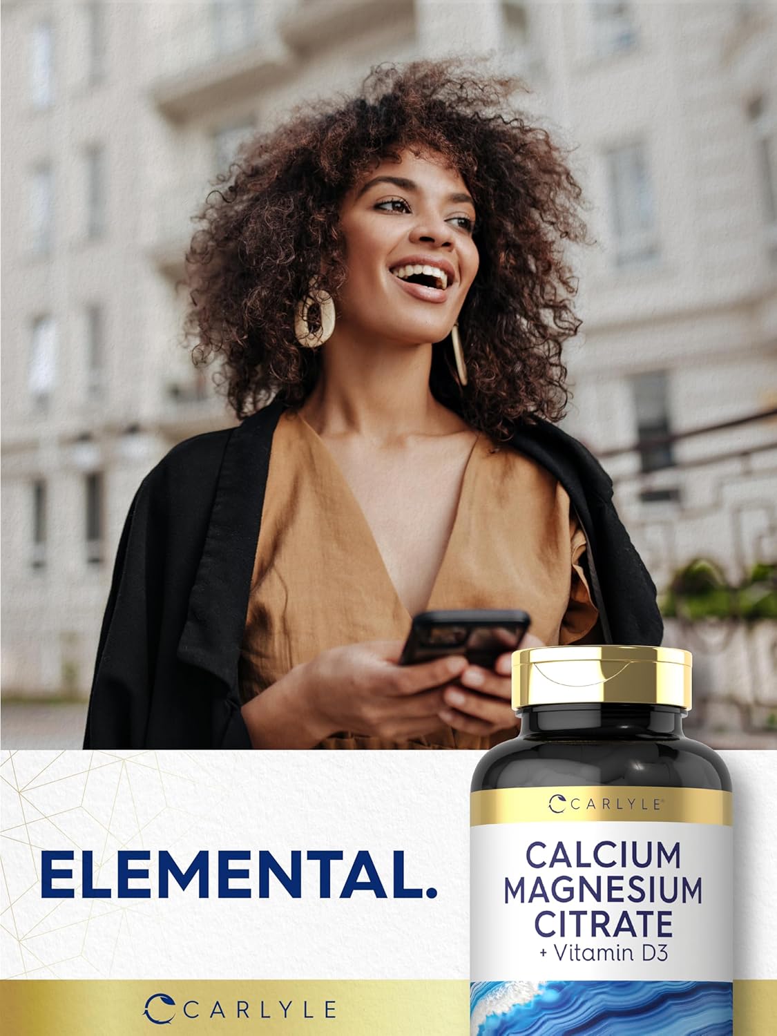 Carlyle Calcium Magnesium Citrate Capsules with Vitamin D3 | 150 Count | Non-GMO & Gluten Free Formula