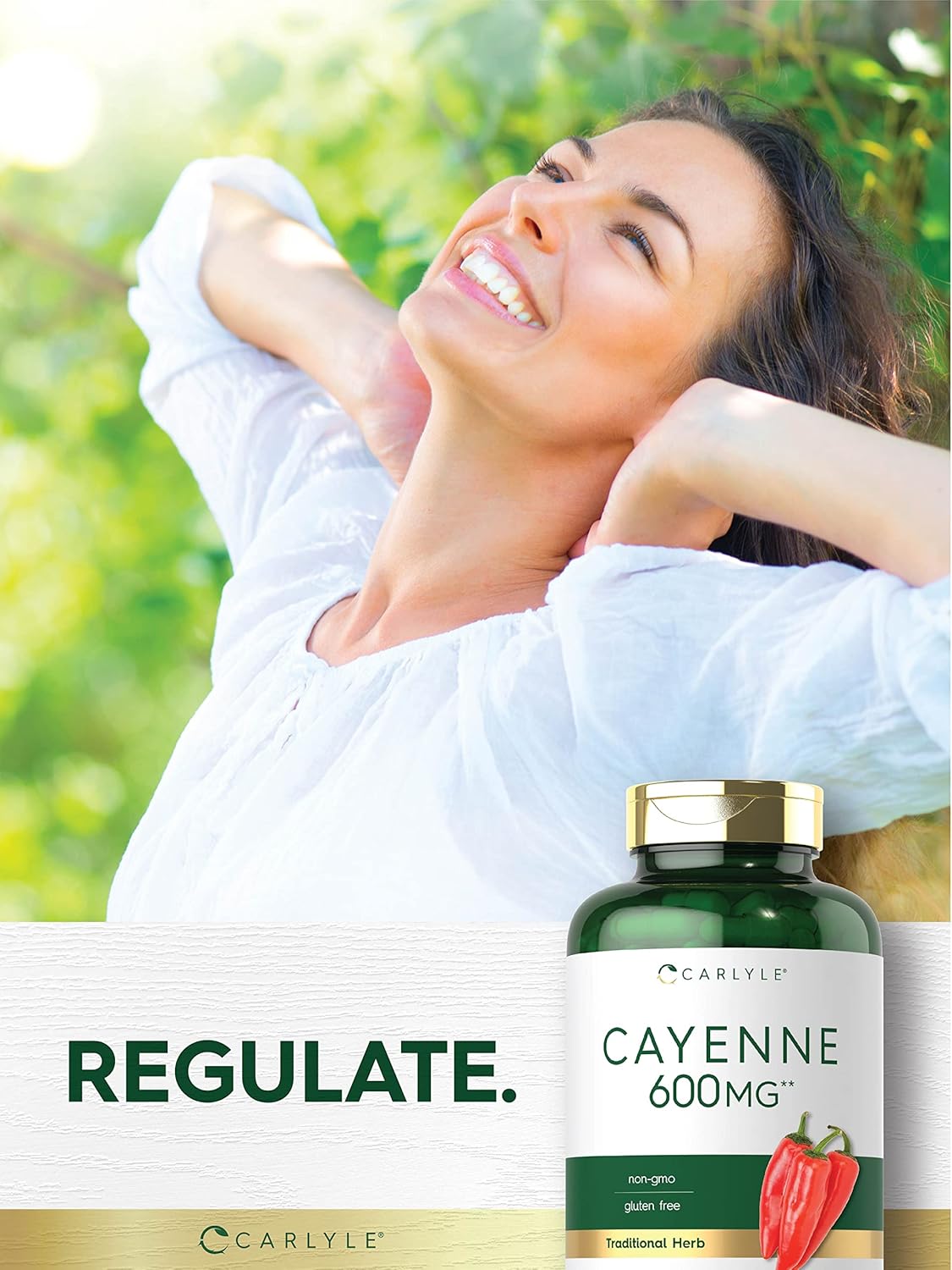 Carlyle Cayenne Pepper Capsules 600mg - Non-GMO, Gluten Free - 350 Pills