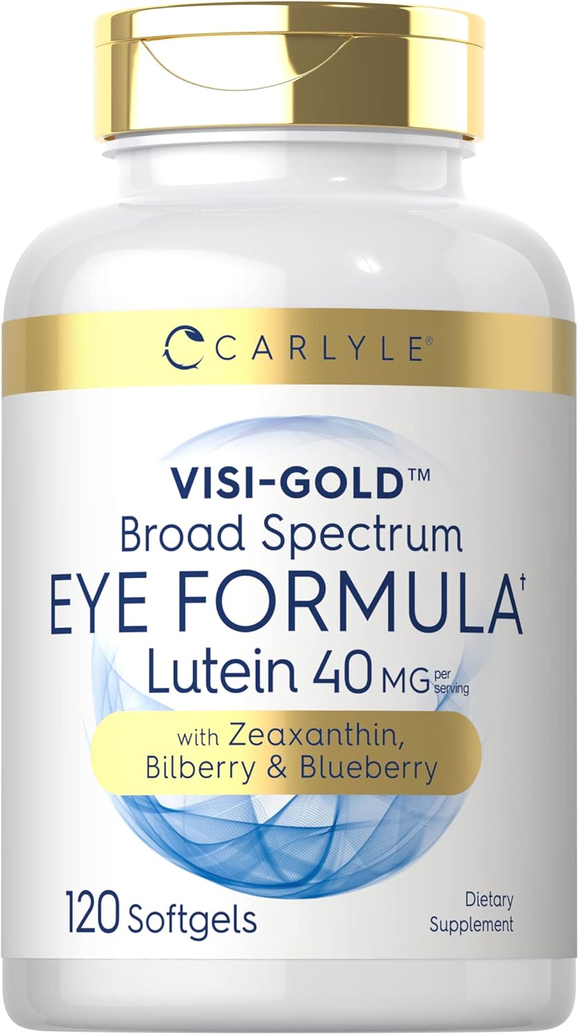 Carlyle Eye Health Supplement Softgels with Lutein, Zeaxanthin, Bilberry, and Blueberry - Non-GMO Gluten Free Eye Support Vitamins