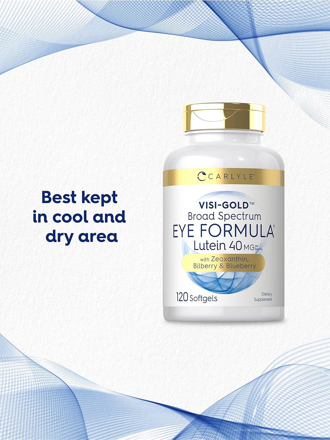 Carlyle Eye Health Supplement Softgels with Lutein, Zeaxanthin, Bilberry, and Blueberry - Non-GMO Gluten Free Eye Support Vitamins