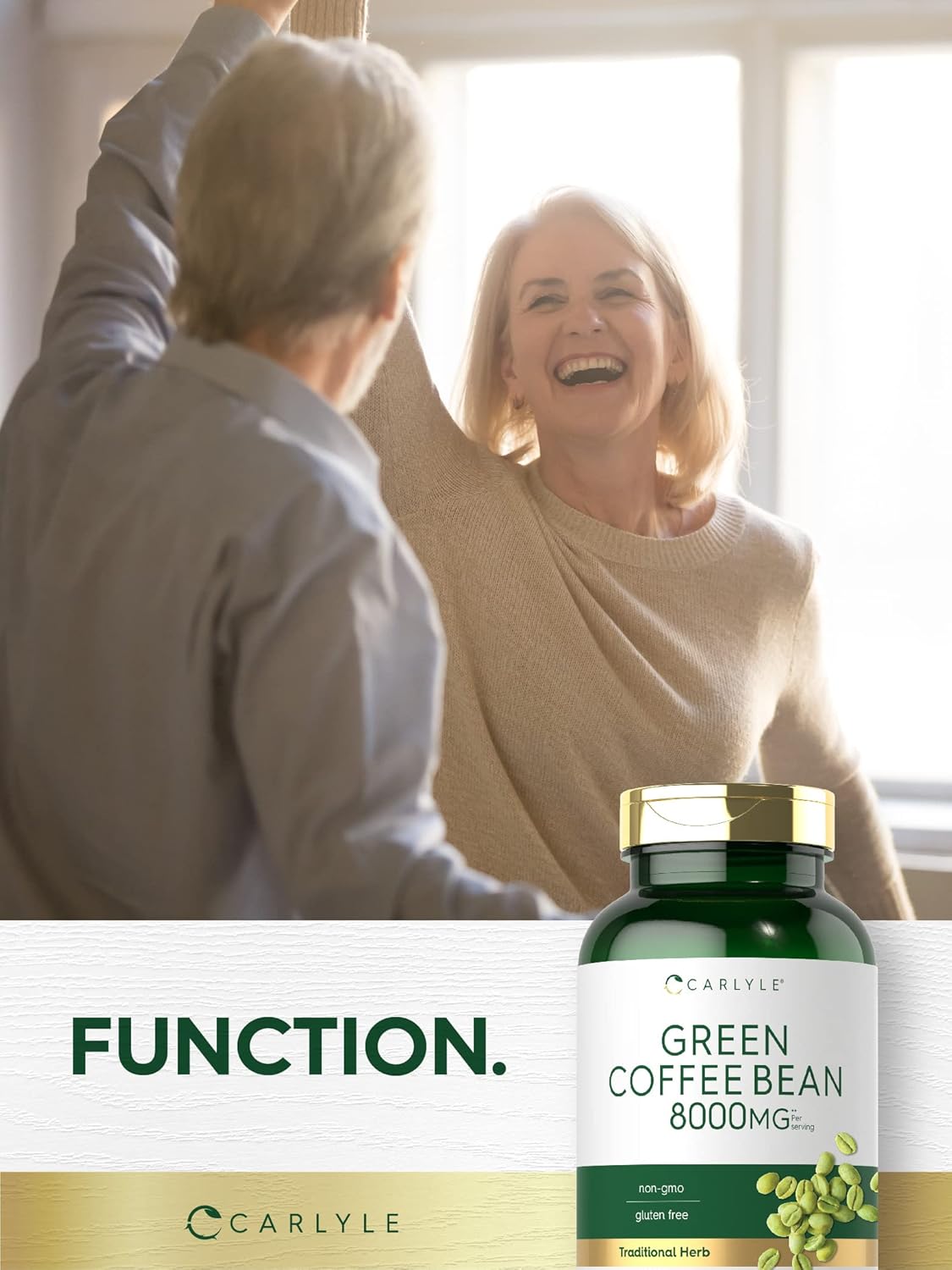 Carlyle Green Coffee Bean Extract Capsules 8000 mg - 300 Count | Non-GMO & Gluten Free Herb Supplement