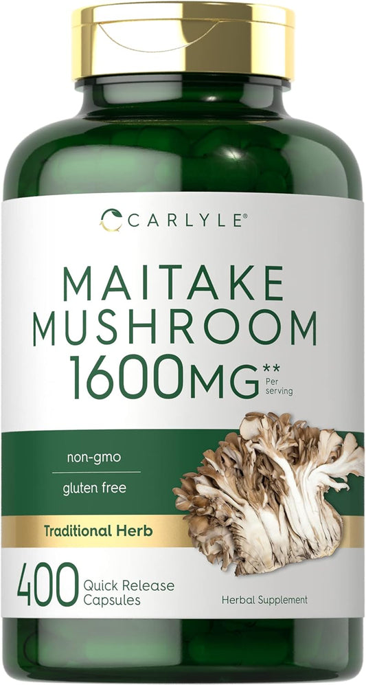 Carlyle Maitake Mushroom Capsules 1600mg 400 Count Non-GMO Gluten Free Supplement