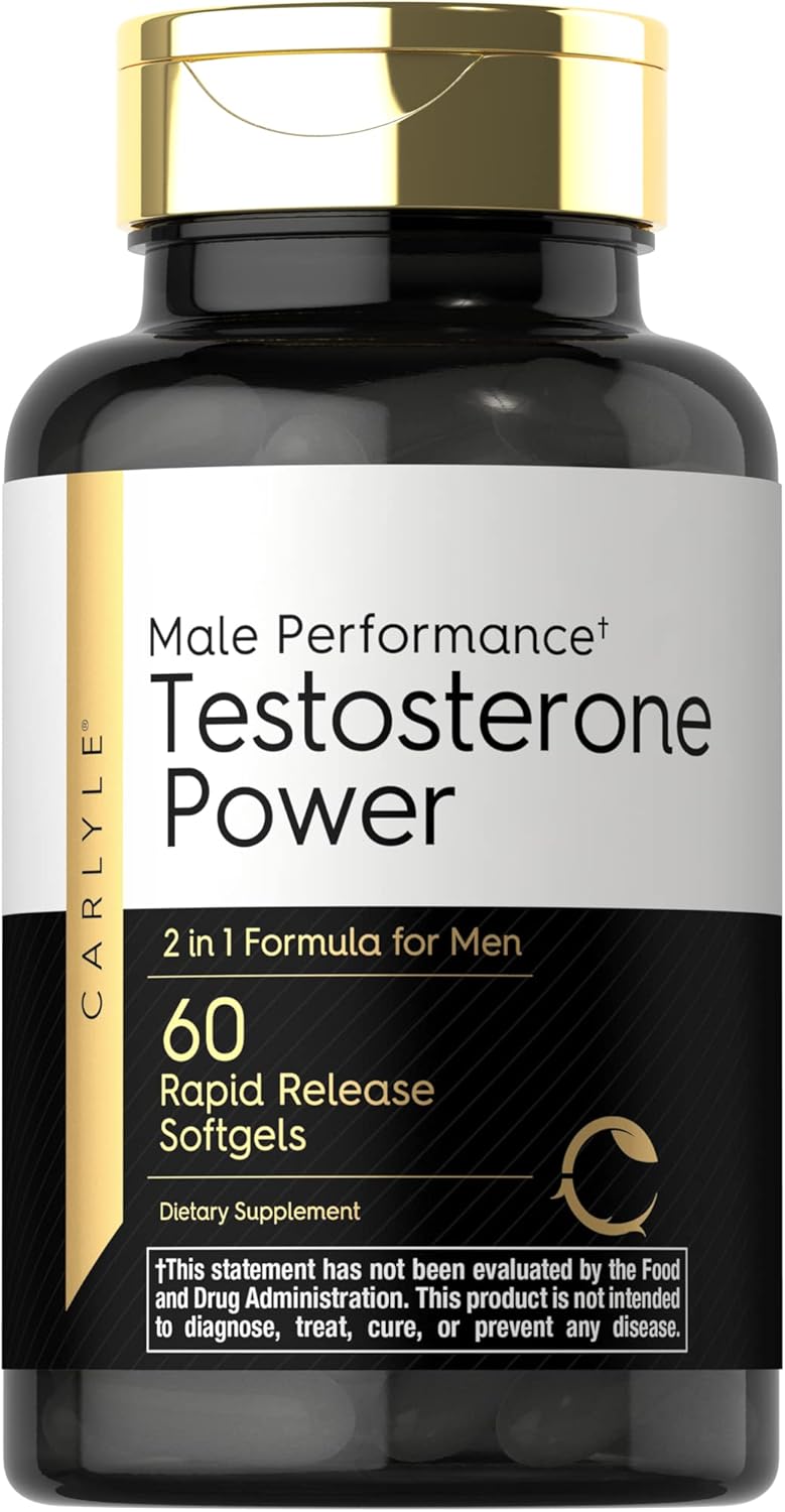 Carlyle Testosterone Boosting Supplement for Men - 60 Softgels, Non-GMO, Gluten-Free