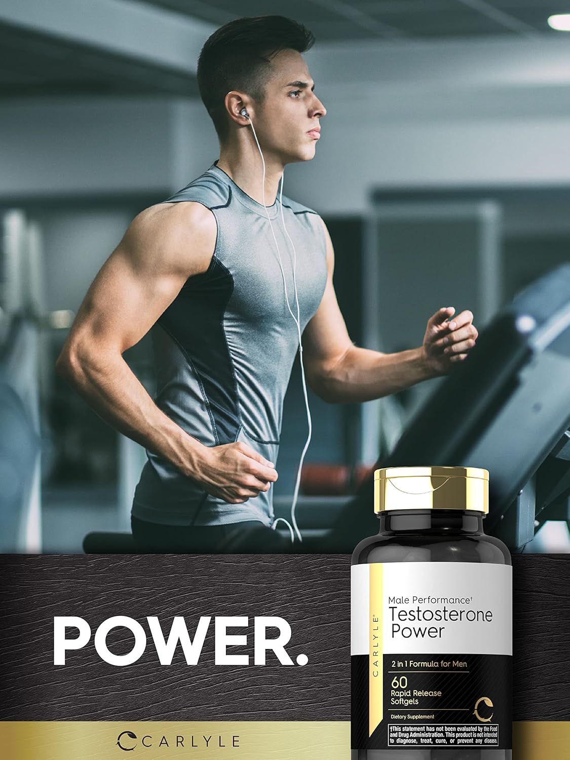 Carlyle Testosterone Boosting Supplement for Men - 60 Softgels, Non-GMO, Gluten-Free