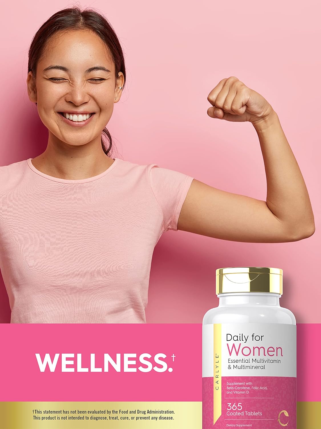 Carlyle Women's Multivitamin Supplement | 365 Tablets | Non-GMO, Gluten Free Vitamins and Minerals