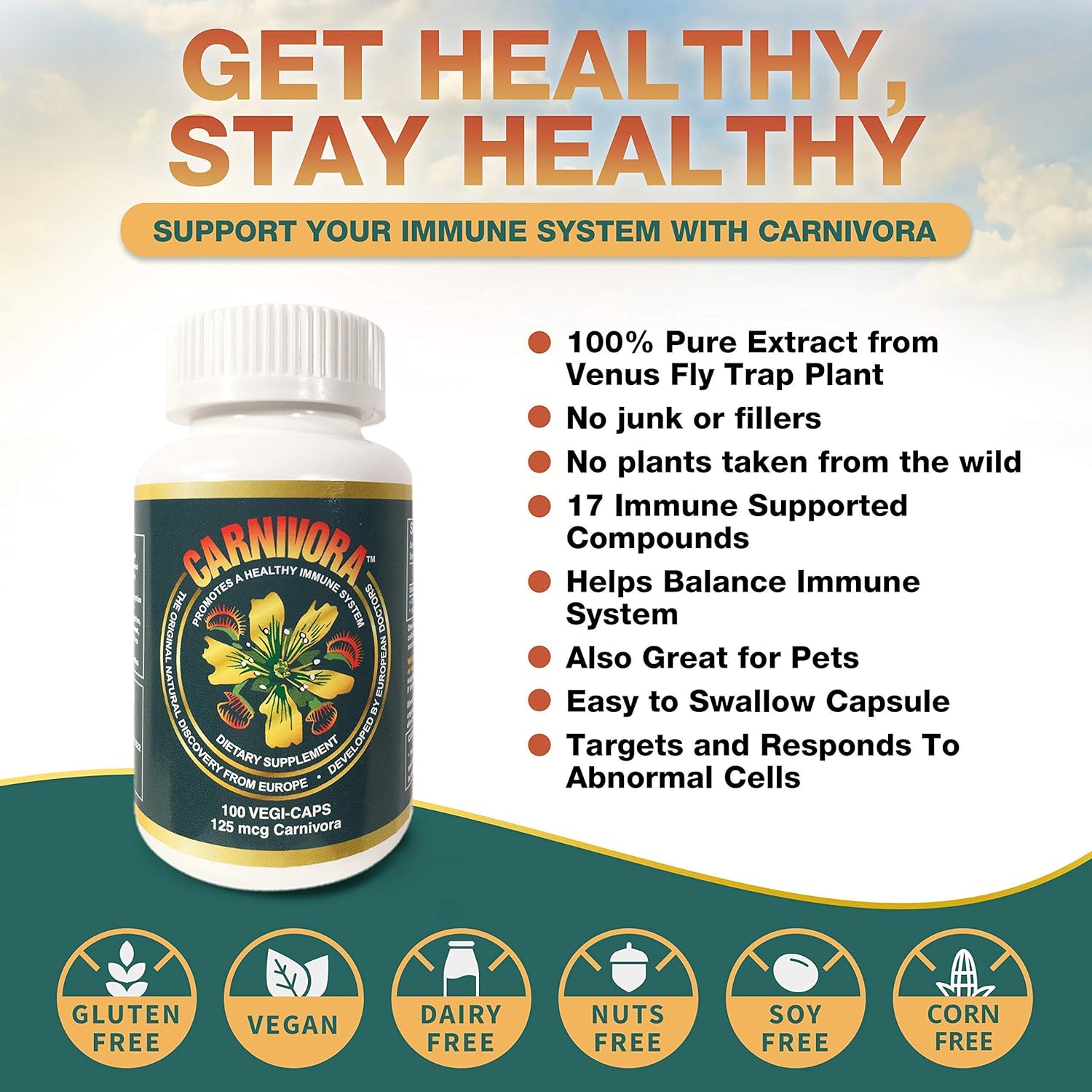 Carnivora Triple Bundle - Immune System, Lymph Flush, Joint & Digestion Support (Includes Vegi-Caps, Lymph Drainage, Turmeric)