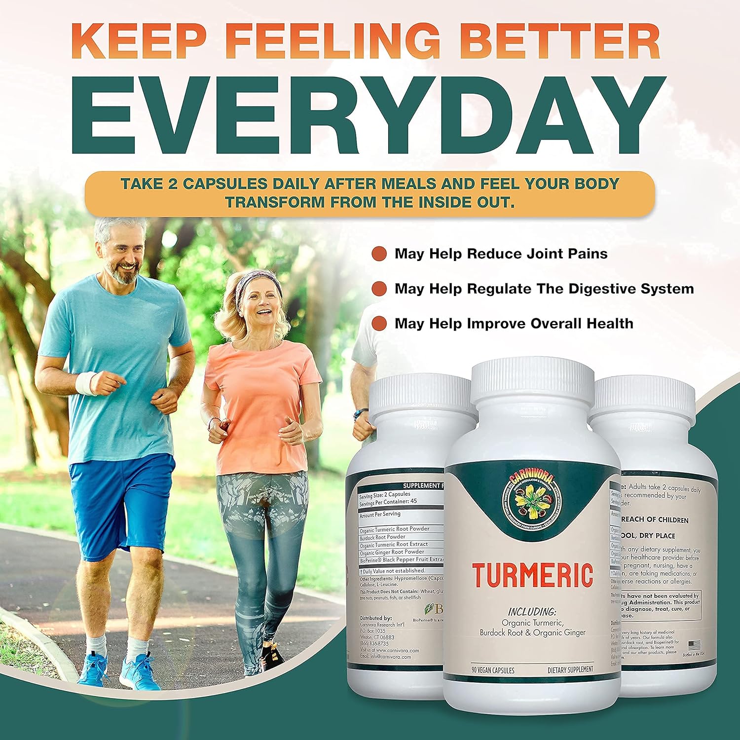 Carnivora Triple Bundle - Immune System, Lymph Flush, Joint & Digestion Support (Includes Vegi-Caps, Lymph Drainage, Turmeric)