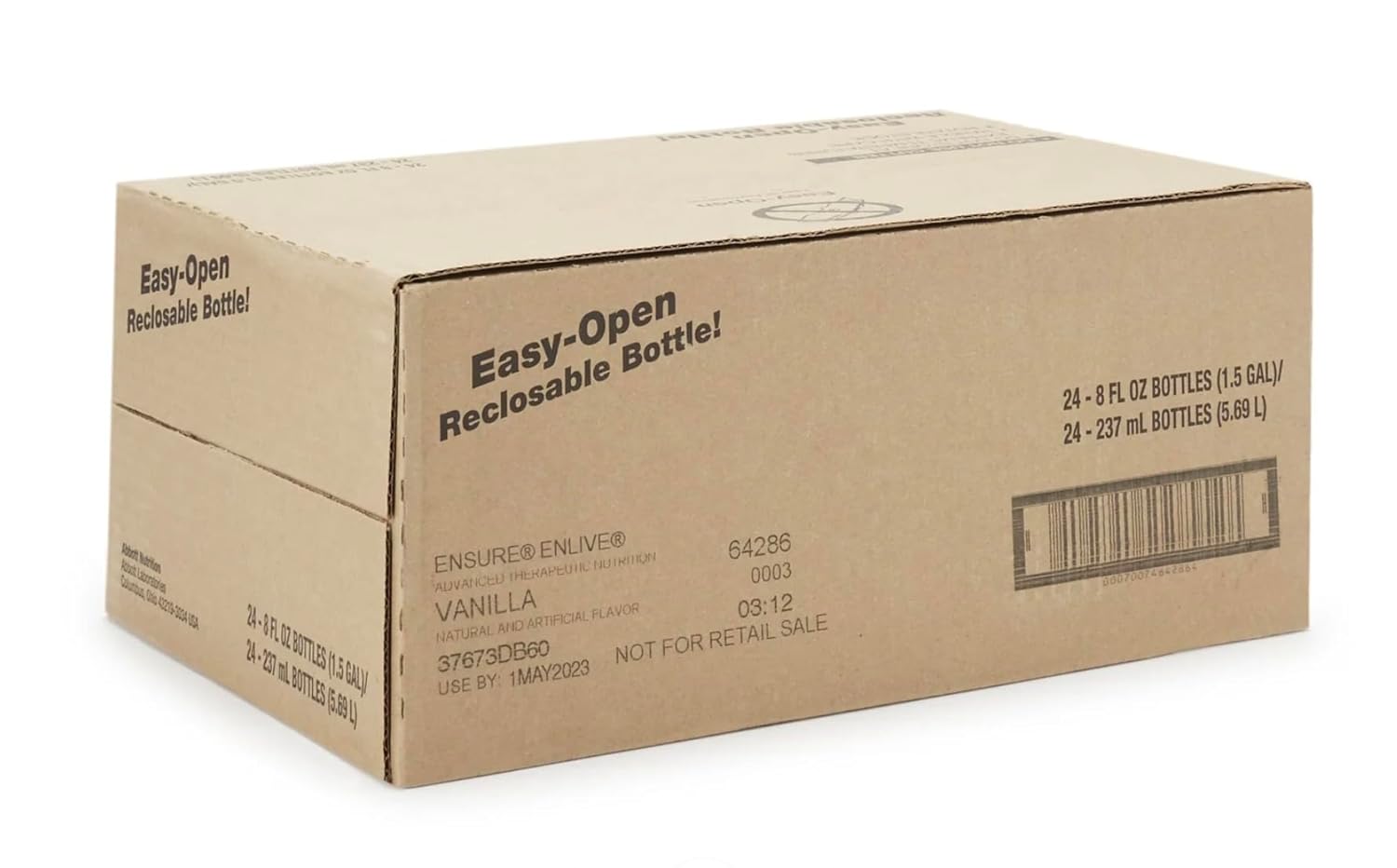 Case of 24 Ensure Enlive Vanilla Nutritional Drinks for Immune Support and Strength