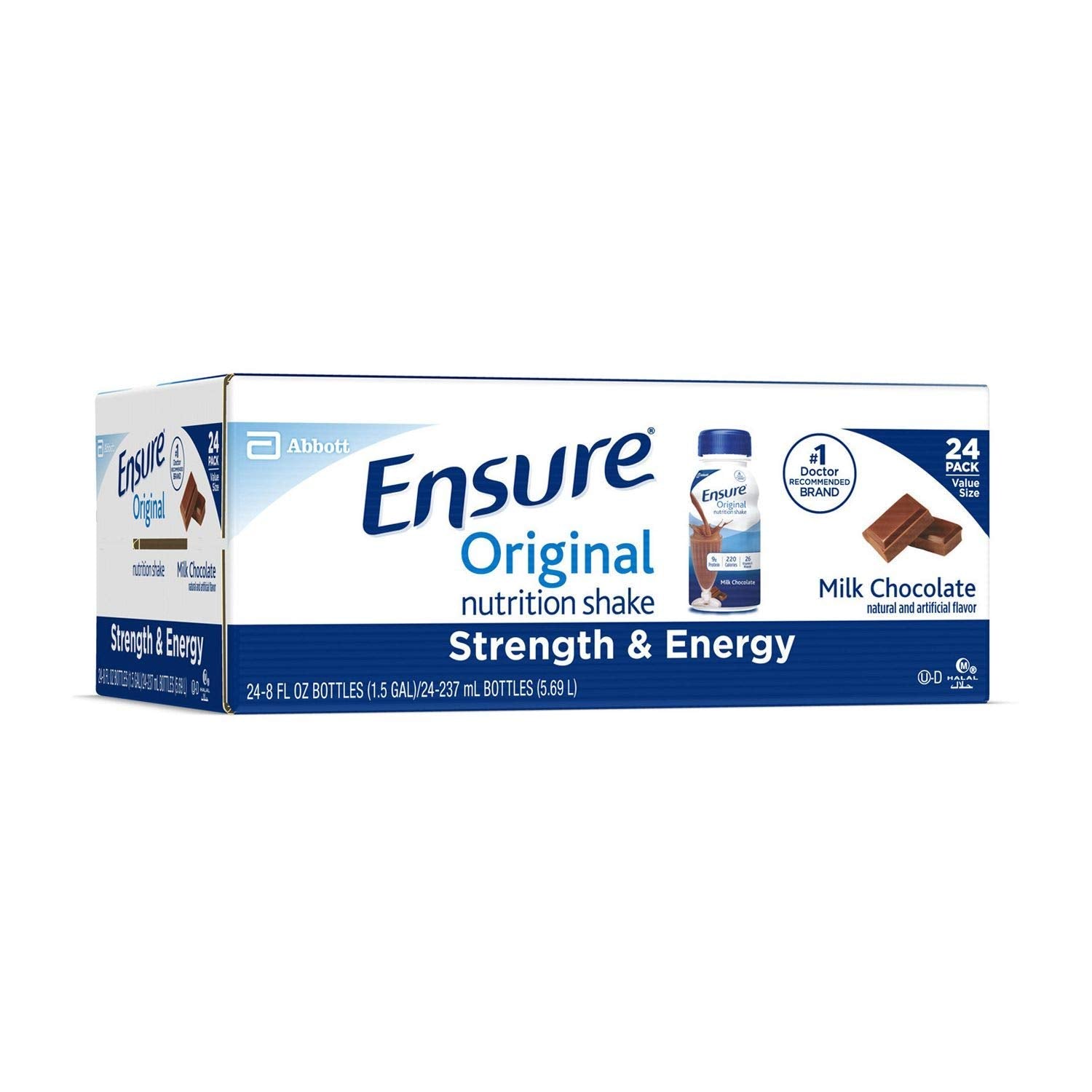 Case of 24 Ensure Original Therapeutic Milk Chocolate 8 Ounce Recloseable Cartons by Abbott 64937