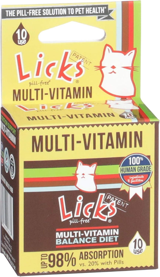 Cat Multivitamin Gel Packets with Vitamin C, D, and Calcium - Pill-Free Pet Supplement - 10 Pack