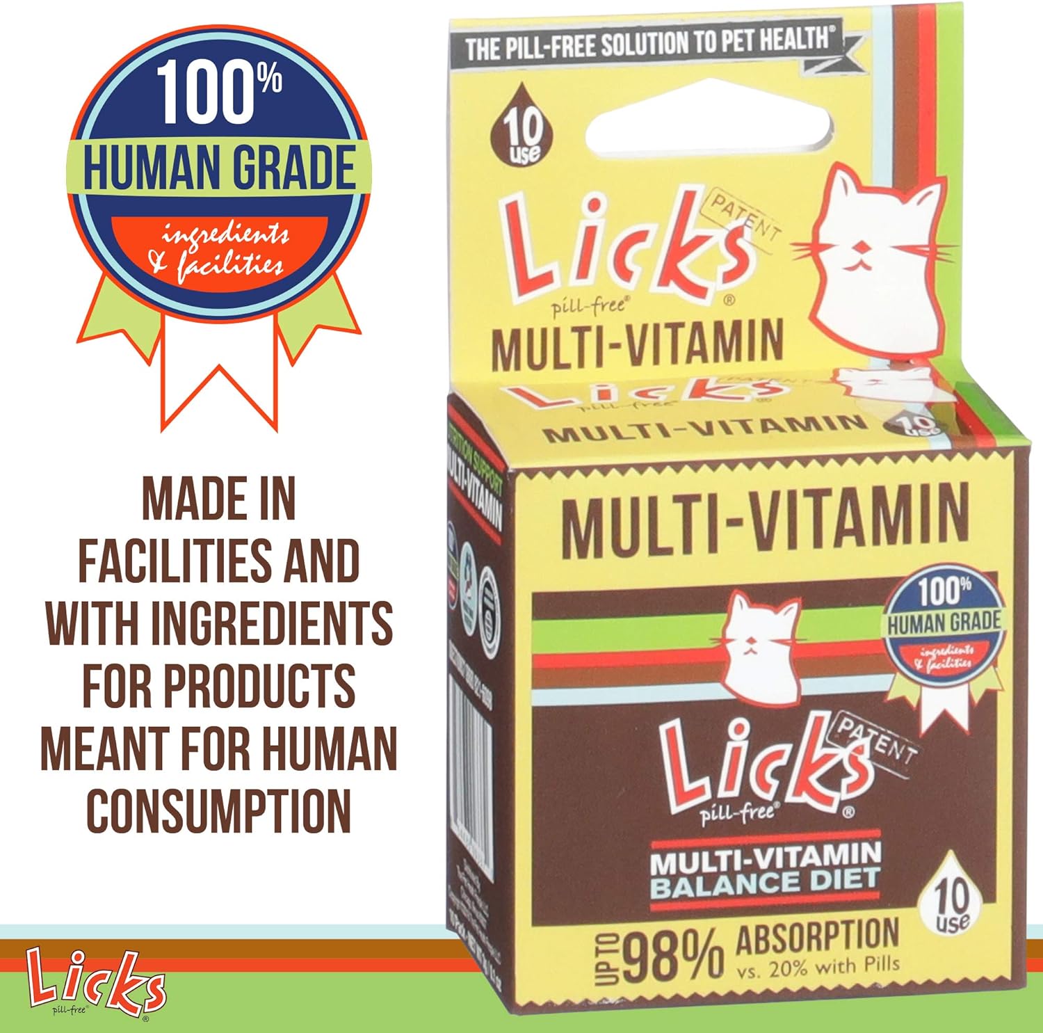 Cat Multivitamin Gel Packets with Vitamin C, D, and Calcium - Pill-Free Pet Supplement - 10 Pack