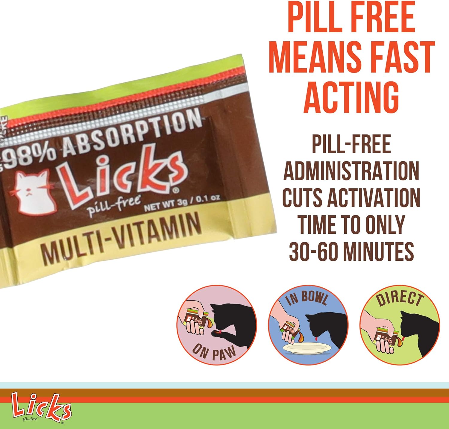 Cat Multivitamin Gel Packets with Vitamin C, D, and Calcium - Pill-Free Pet Supplement - 10 Pack