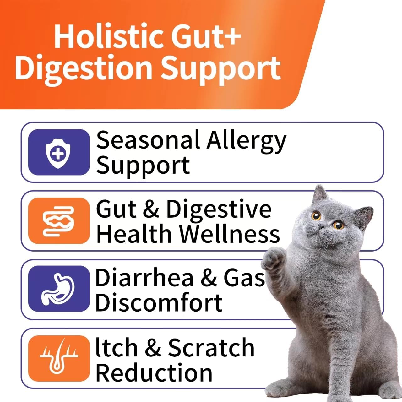 Cat Probiotic Chews for Gut & Immune Health - Digestive Support & Relief for Cats - 120 Salmon Pills