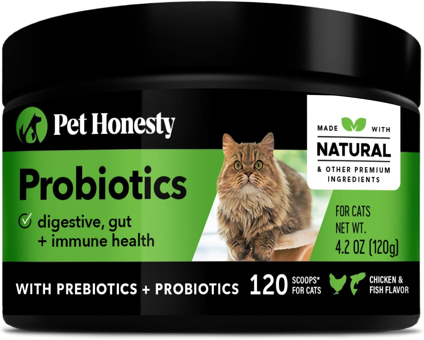 Cat Probiotic Powder Supplement for Digestive Support, Gut Health, and Immunity - 120 Scoops