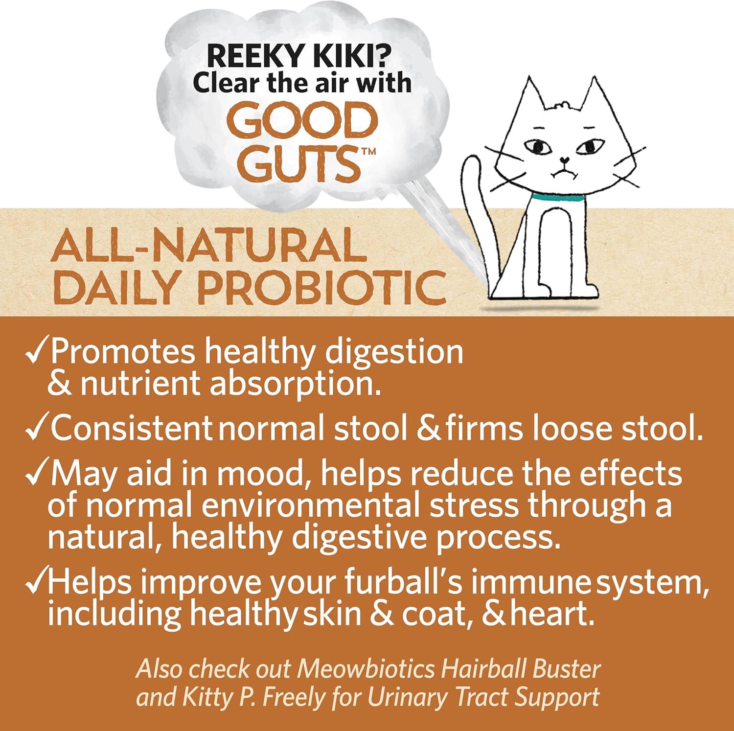 Cat Probiotic Powder with 11 Strains, 2 Prebiotics, 5 Enzymes - Tuna Flavor, Indoor & Outdoor - Digestive Support for Cats - 30 Day Supply