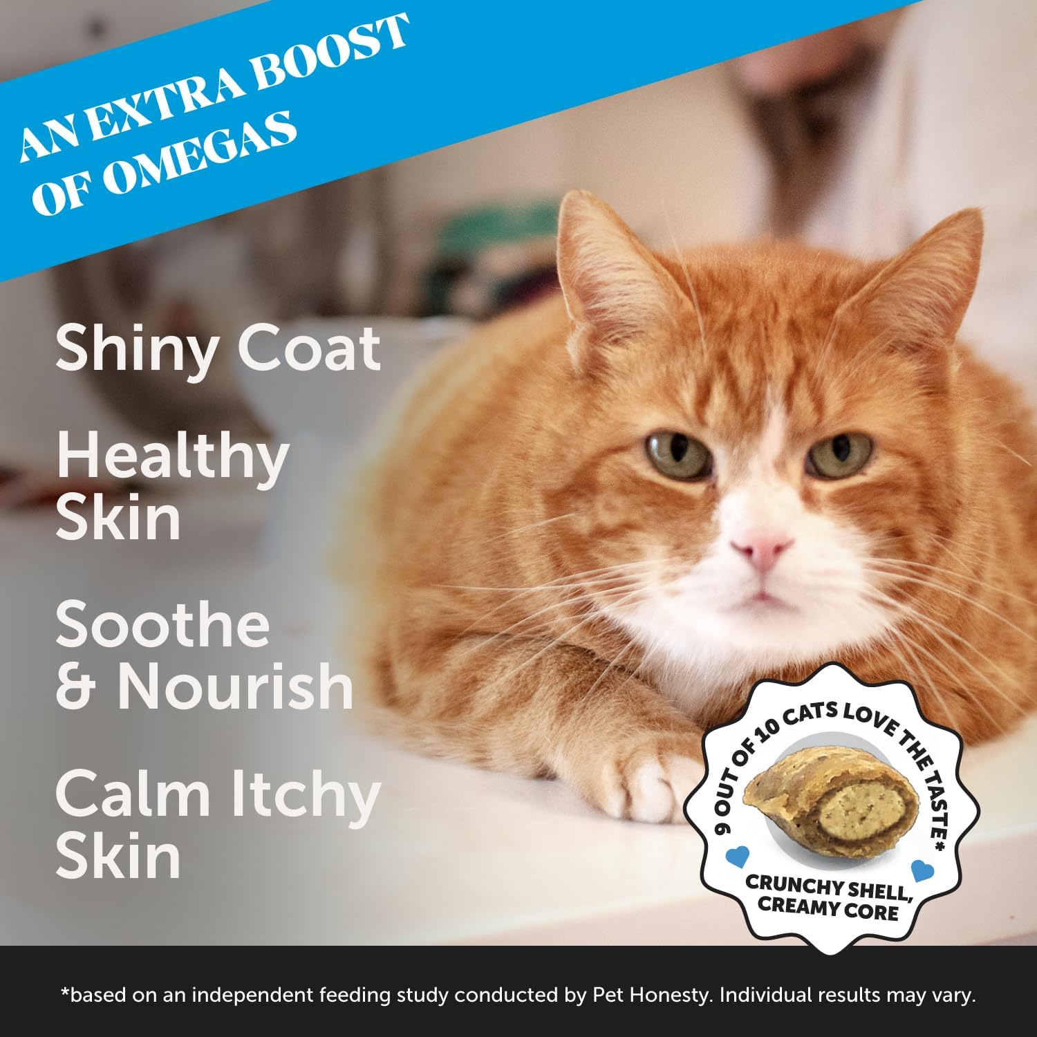 Cat Skin & Coat Health Chews with Omegas, Vitamin C, E, Biotin - Promotes Shiny Coat, Soothes Skin, Chicken Flavor