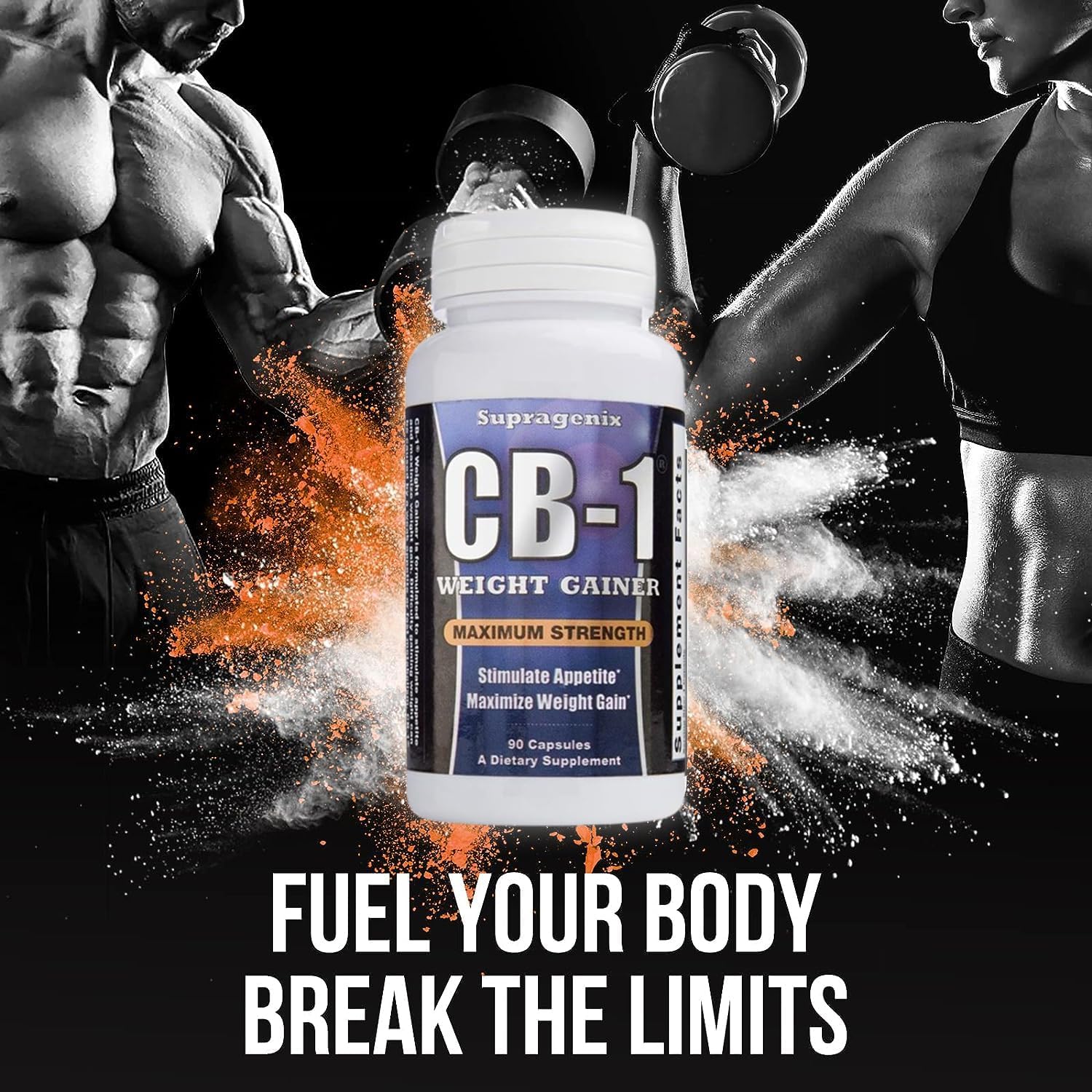 CB-1 Weight Gainer Capsules - Clinically Proven Fast Weight Gain Pills for Men and Women - 90ct Bottle