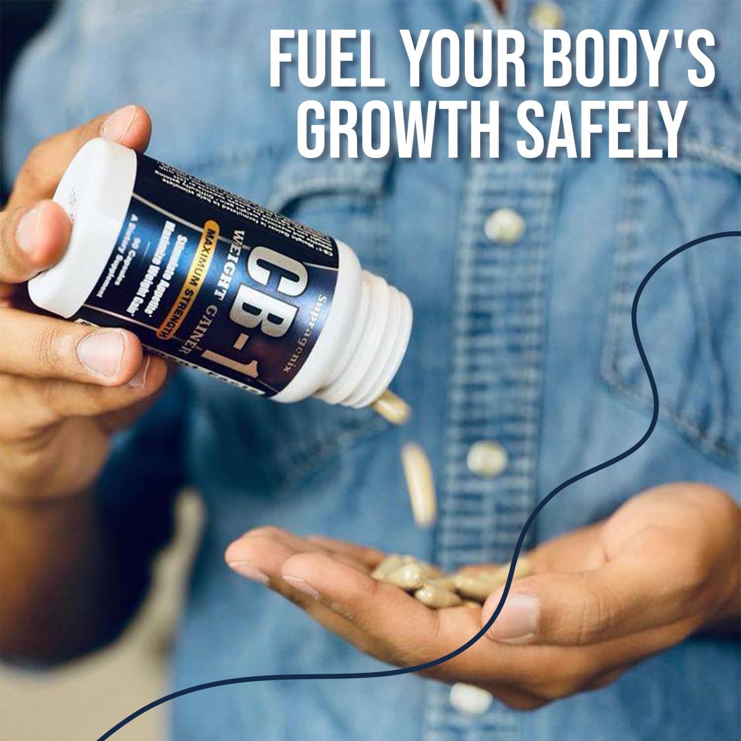 CB-1 Weight Gainer Capsules - Clinically Proven Fast Weight Gain Pills for Men and Women - 90ct Bottle