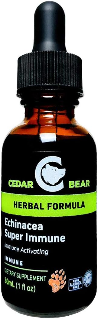 Cedar Bear Naturales Echinacea Super Immune Blend Liquid Supplement 1 Fl Oz - Boost Immune System & Support White Blood Cell Activity