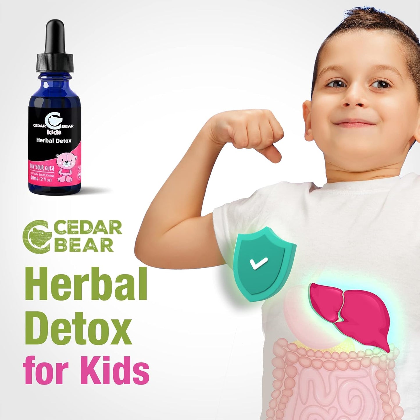 Cedar Bear Naturales Herbal Detox for Kids - Immune System Support - 2 fl oz