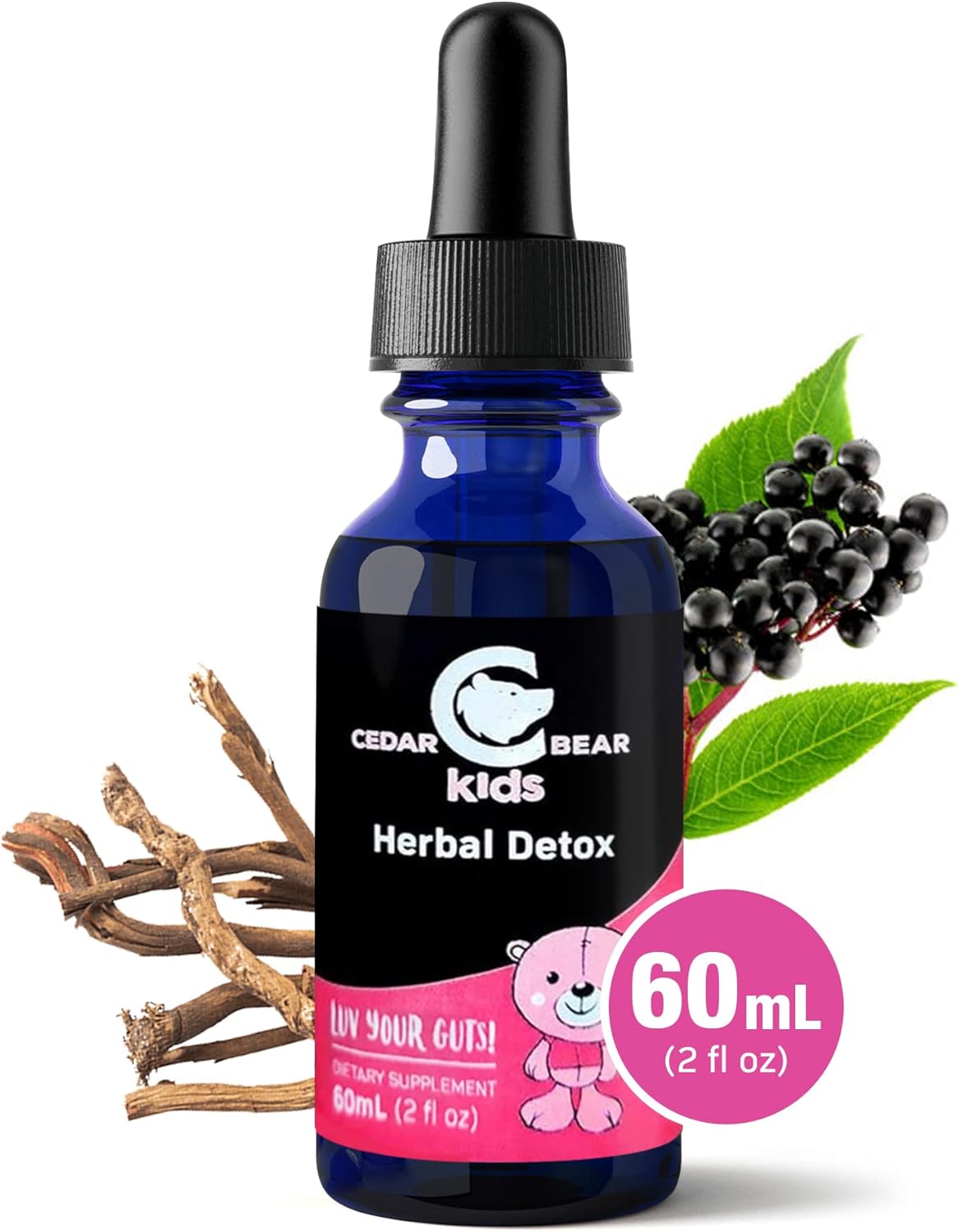 Cedar Bear Naturales Herbal Detox for Kids - Immune System Support - 2 fl oz