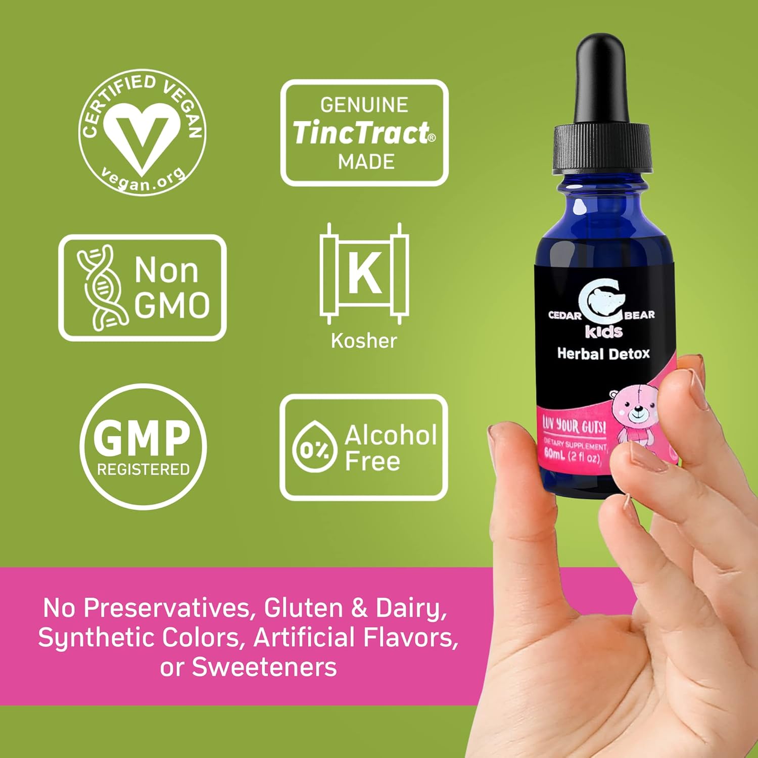 Cedar Bear Naturales Herbal Detox for Kids - Immune System Support - 2 fl oz