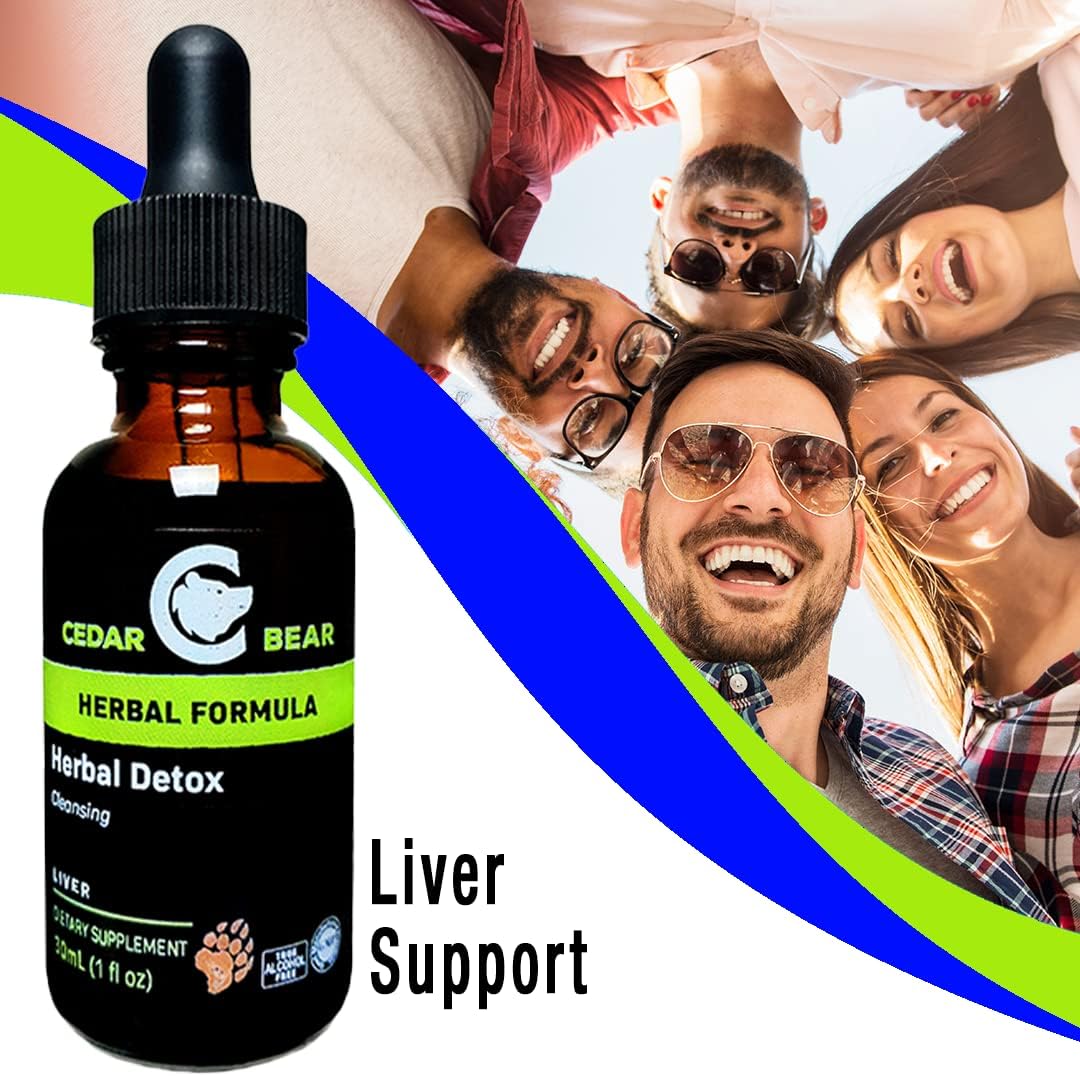 Cedar Bear Naturales Herbal Detox Liquid Supplement - Deep Cleansing for Organs and Tissues - 1 Fl Oz