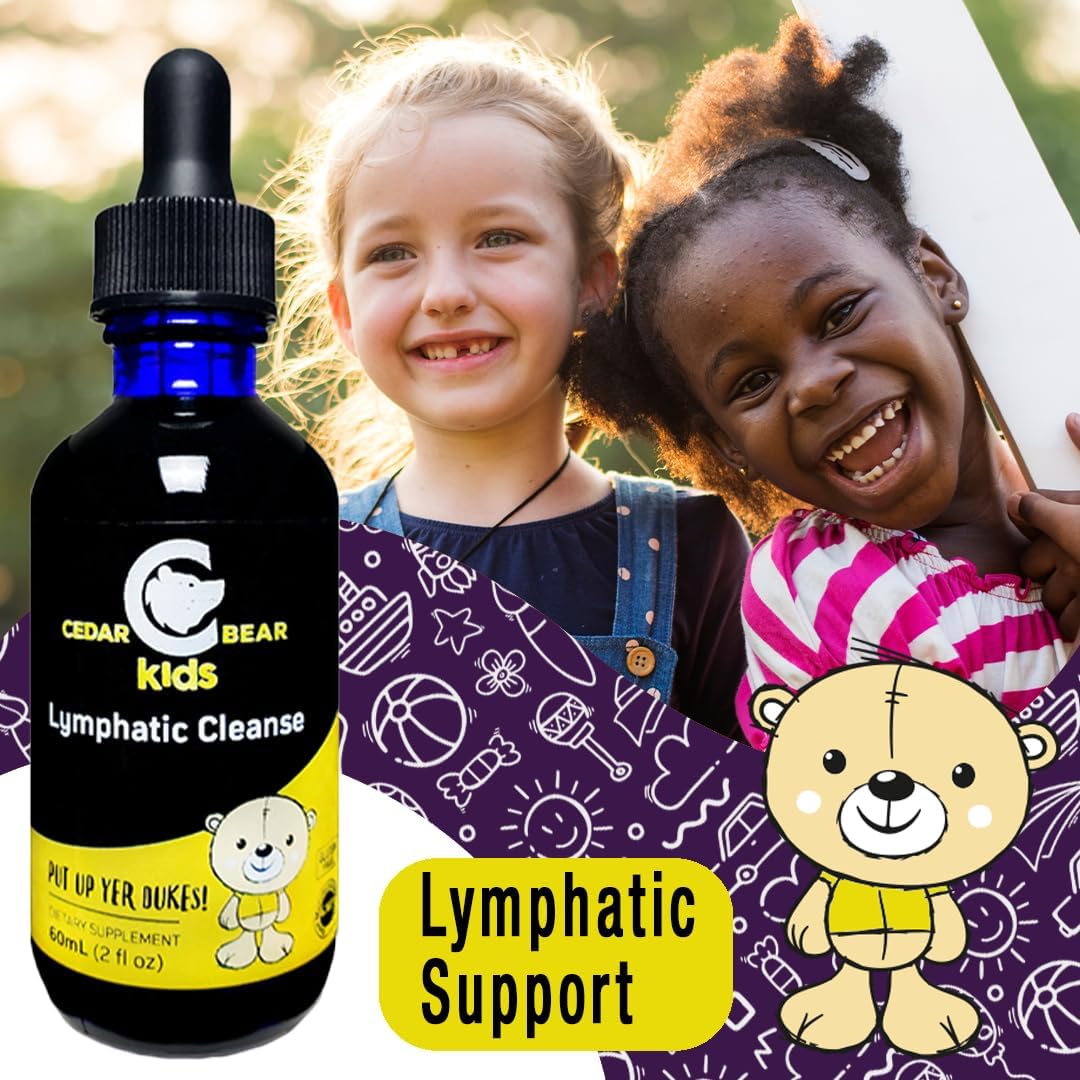 Cedar Bear Naturales Lymphatic Cleanse for Kids - Liquid Herbal Supplement for Healthy Lymphatic & Immune Function - 2 fl oz Pack
