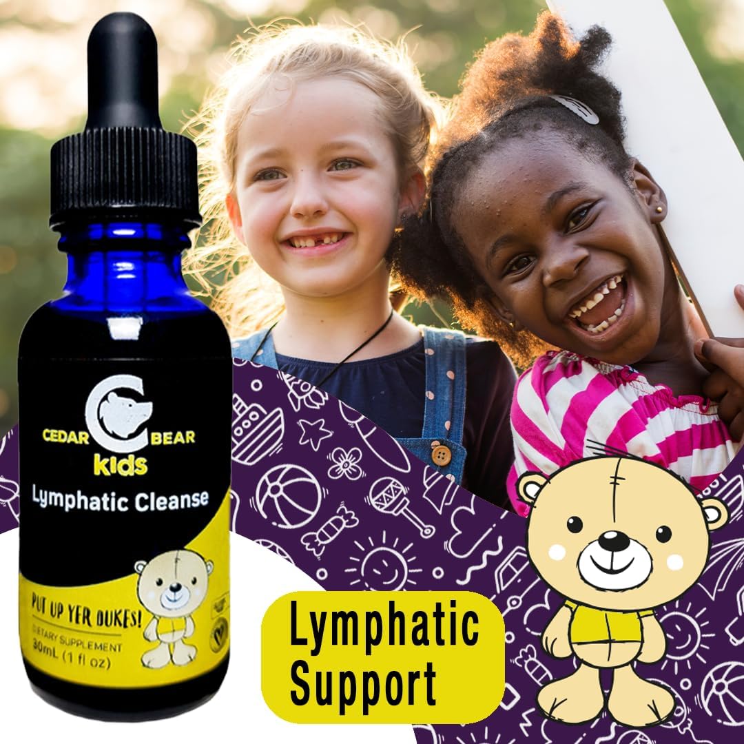 Cedar Bear Naturales Lymphatic Cleanse for Kids - Liquid Herbal Supplement for Healthy Lymphatic & Immune Function - 1 fl oz