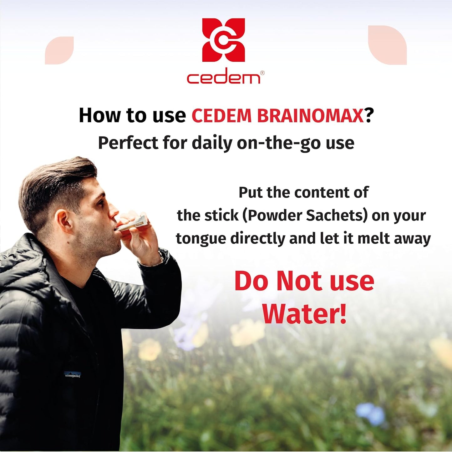 CEDEM AG Brainomax Powder Sticks - Nootropic Supplement for Memory, Focus, Cognitive Support - Cherry-Vanilla Flavor - 20 Sticks