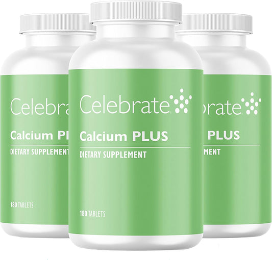 Celebrate Bariatric Supplements Calcium Plus - 600mg Calcium Citrate, 600 IU Vitamin D3 & 50mg Magnesium - Gluten-Free & Sugar-Free - Orange, 540 Non-Chewable Tablets for Post Bariatric Surgery