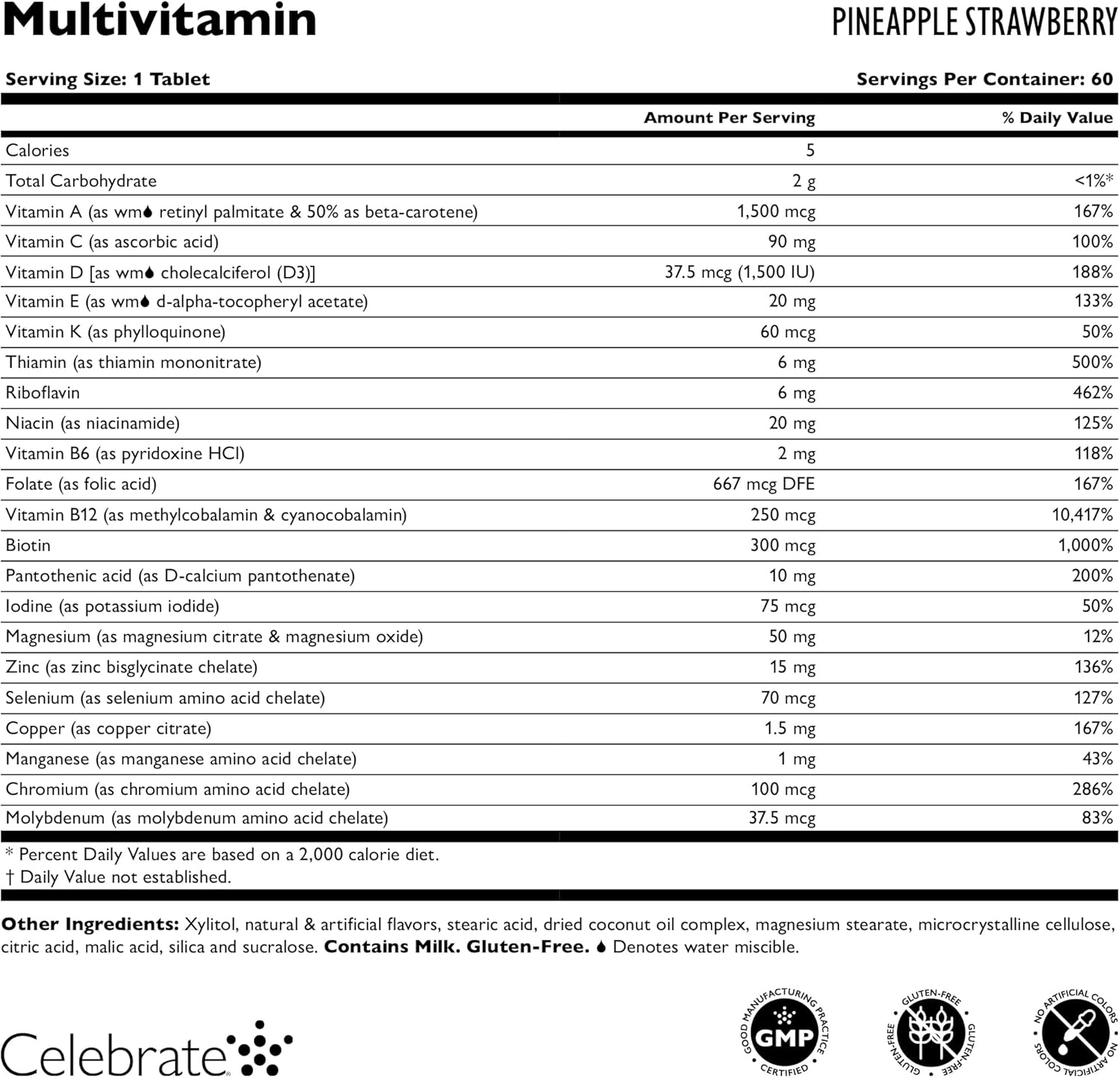 Celebrate Vitamins Bariatric Multivitamin Chewable - Iron-Free Supplement for Men & Women After Gastric Bypass & Sleeve Gastrectomy - Essential Minerals & Vitamins A, B, D, E - Fruity Flavor - 180 Tablets