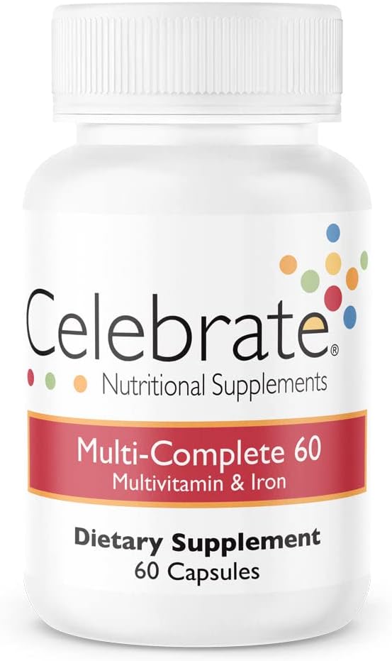 Celebrate Vitamins Multi-Complete Bariatric Supplement with Iron - Essential Daily Multivitamin for Sleeve Gastrectomy & Gastric Bypass Patients - 60 Capsules