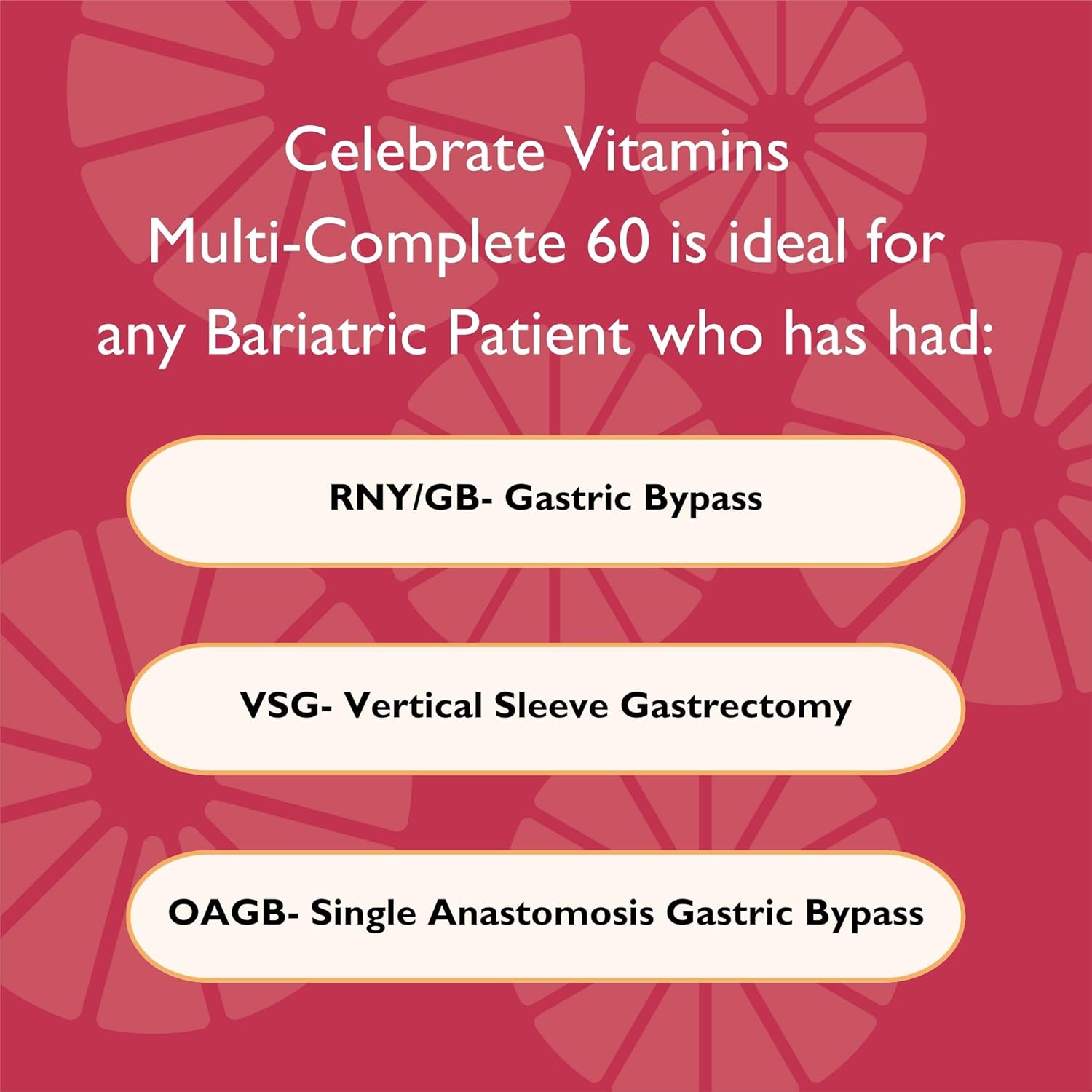 Celebrate Vitamins Multi-Complete Bariatric Supplement with Iron - Essential Daily Multivitamin for Sleeve Gastrectomy & Gastric Bypass Patients - 60 Capsules