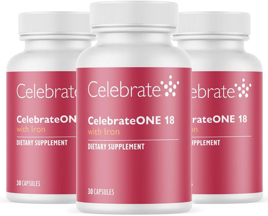 CelebrateONE Bariatric Multivitamin with 18mg Iron - Daily Supplement for Gastric Bypass & Sleeve Gastrectomy - 90 Capsules