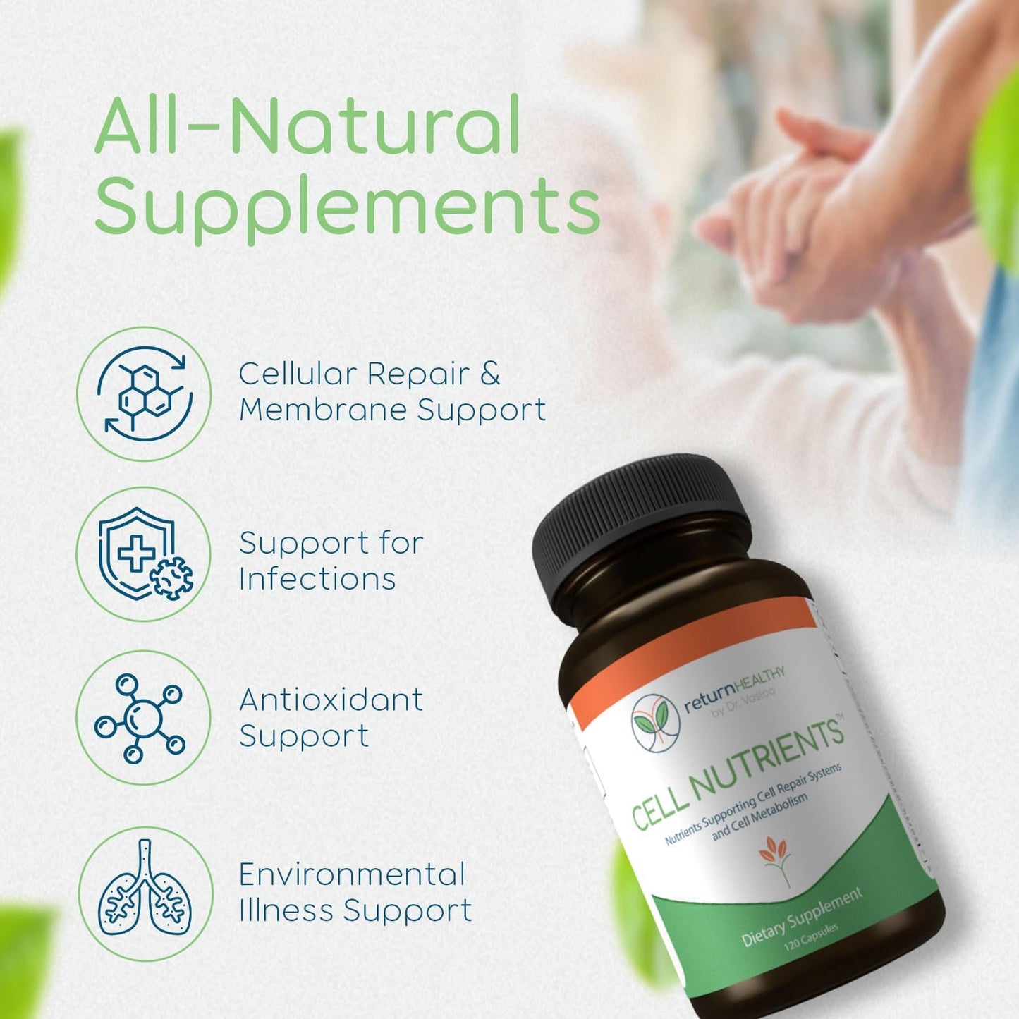 Cell Repair and Metabolism Support Supplement - Mitochondrial Health - Non-GMO, Vegan - 120 Capsules