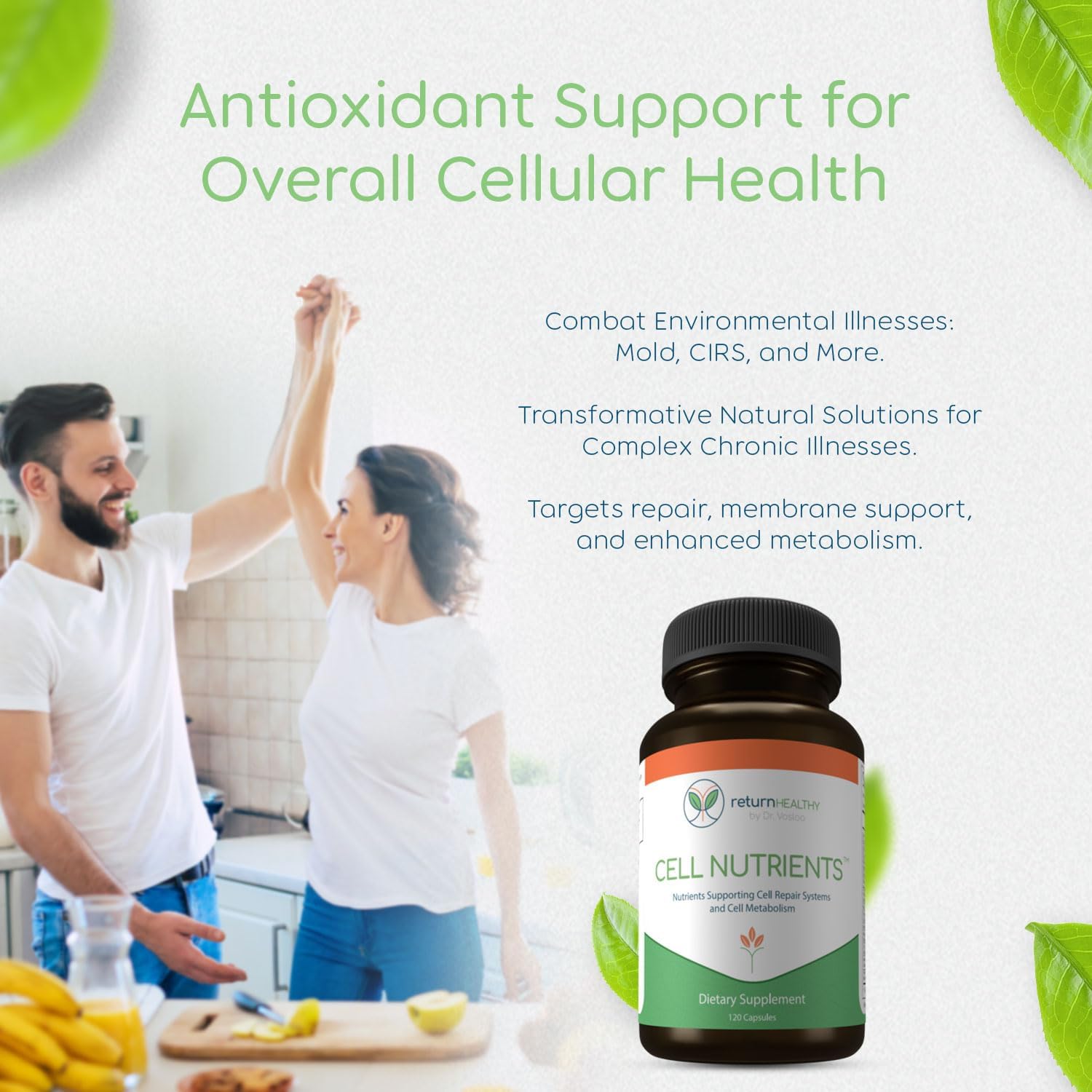 Cell Repair and Metabolism Support Supplement - Mitochondrial Health - Non-GMO, Vegan - 120 Capsules